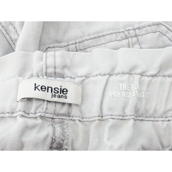 Kensie Jeans The Ella High Rise Gray Straight Ankle Tie Cotton Pants Size 4/27 - Picture 2 of 9